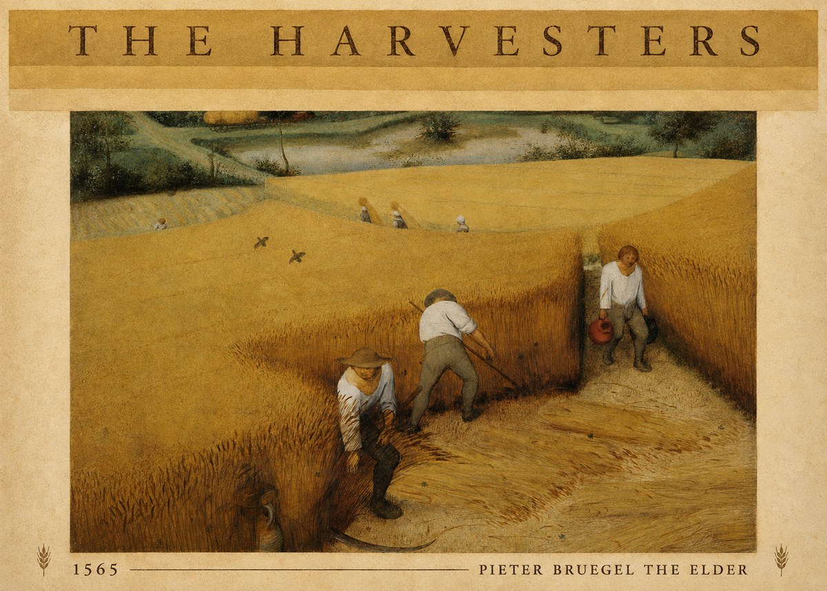 Pieter Bruegel The Harvesters IV No6 - Affiche