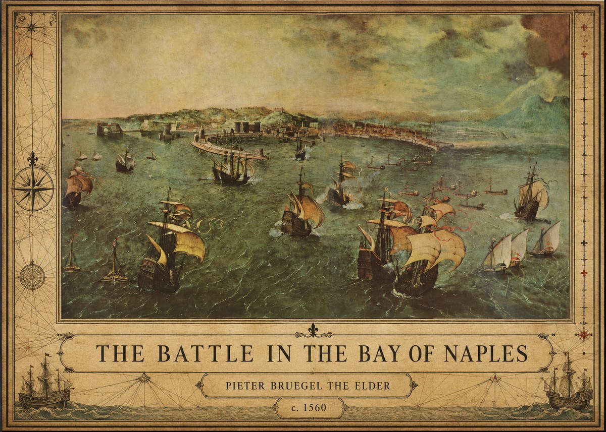 Pieter Bruegel The Battle in the Bay of Naples No2 - Affiche