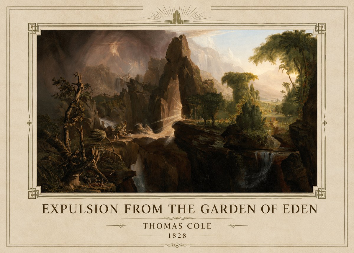 Thomas Cole Expulsion from the Garden of Eden I No1 - Affiche