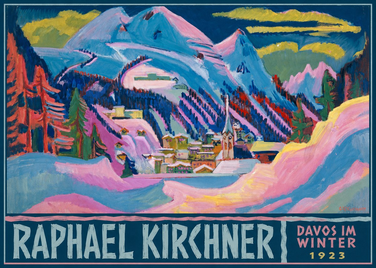 Raphael Kirchner Davos Im Winter No6 - Affiche