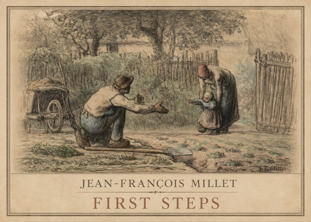 Jean-François Millet First Steps No1 - Affiche