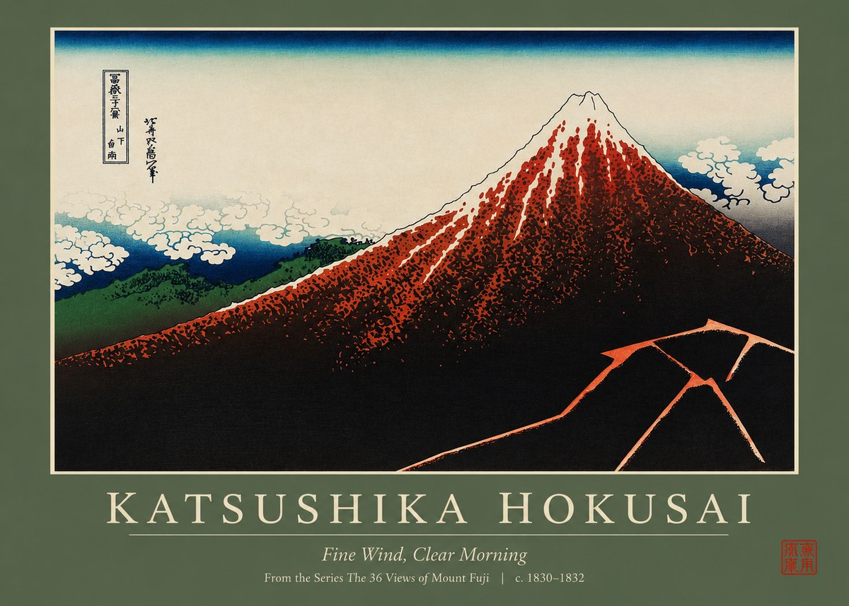 Katsushika Hokusai Fine Wind, Clear Morning No2 - Affiche