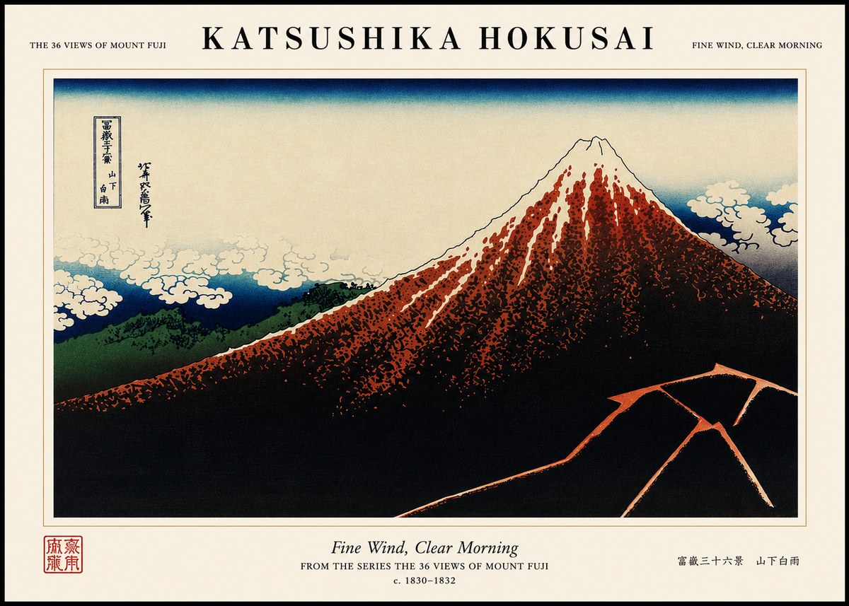 Katsushika Hokusai Fine Wind, Clear Morning No4 - Affiche