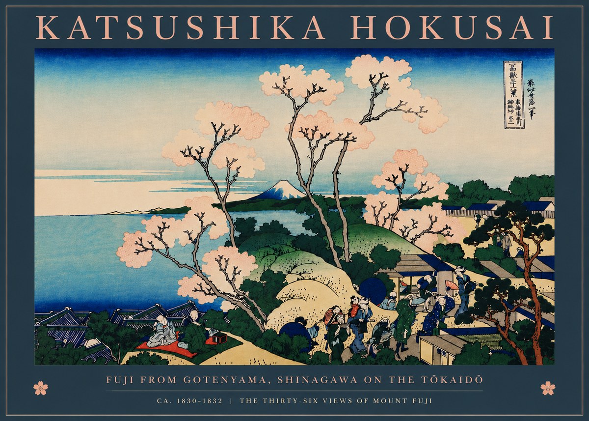 Katsushika Hokusai Fuji from Gotenyama, Shinagawa on the Tōkaidō No7 - Affiche