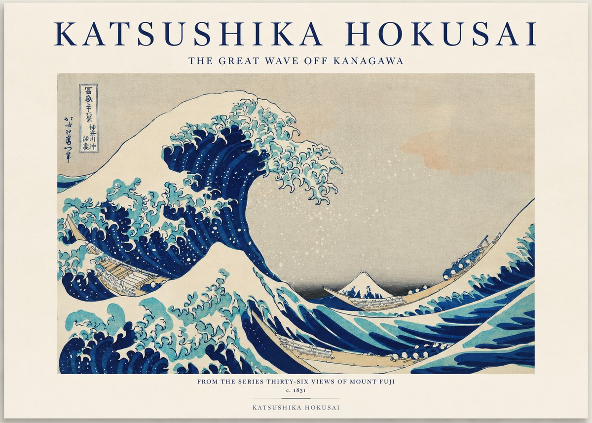 Katsushika Hokusai The Great Wave off Kanagawa I No1 - Affiche