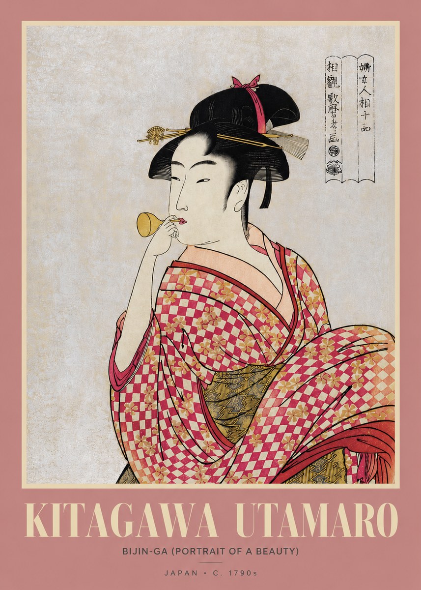 Kitagawa Utamaro Bijin-ga (Portrait of a Beauty) No2 - Affiche