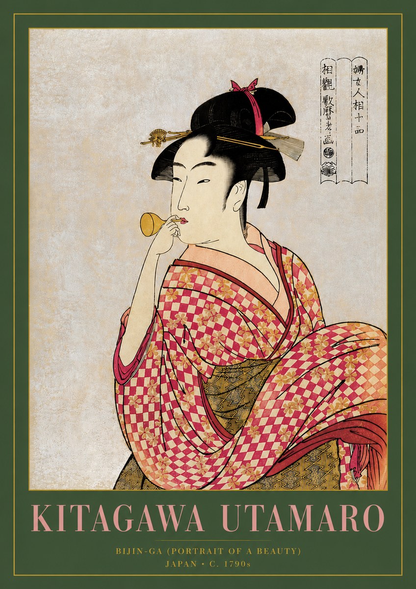 Kitagawa Utamaro Bijin-ga (Portrait of a Beauty) No3 - Affiche