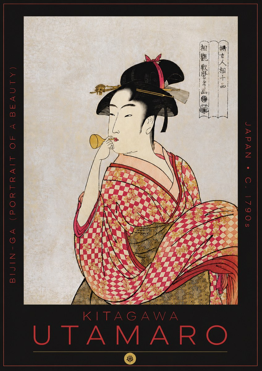 Kitagawa Utamaro Bijin-ga (Portrait of a Beauty) No6 - Affiche