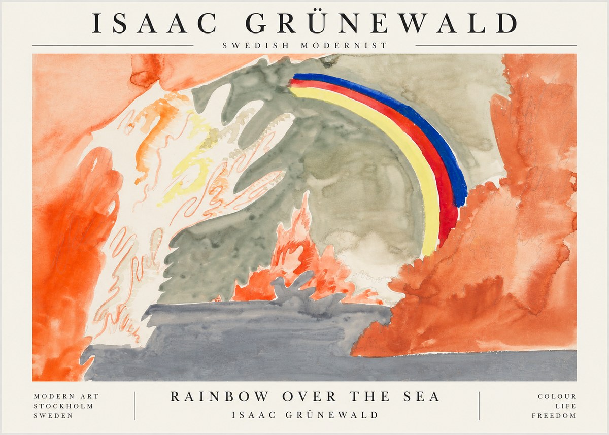 Isaac Grünewald Watercolor Composition No2 - Affiche