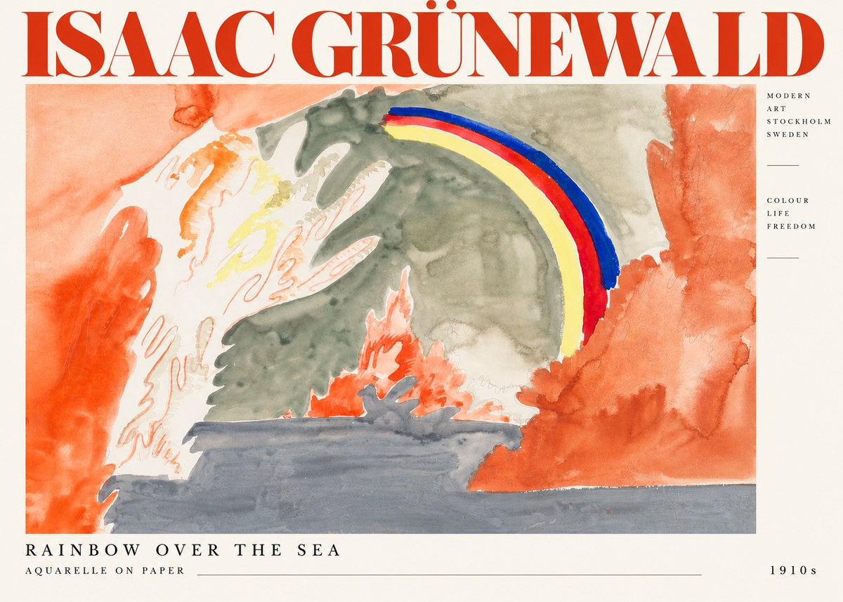 Isaac Grünewald Watercolor Composition No3 - Affiche