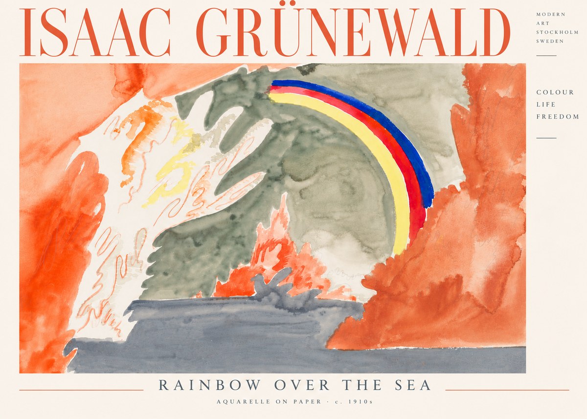 Isaac Grünewald Watercolor Composition No5 - Affiche