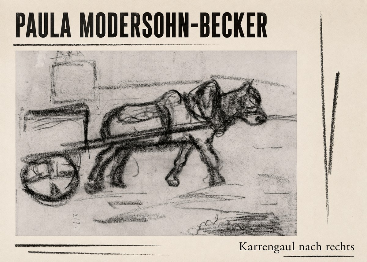 Paula Modersohn-Becker Karrengaul Nach Rechts No2 - Affiche