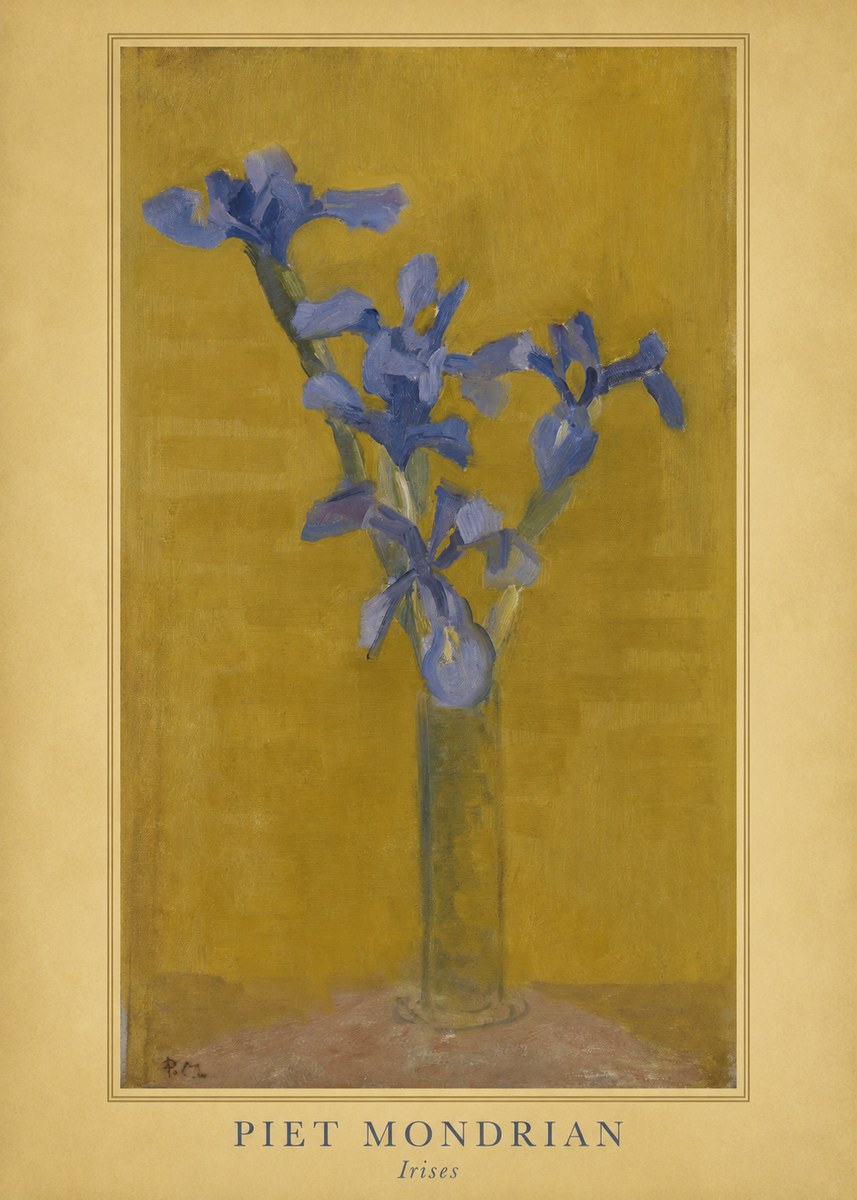 Piet Mondrian Irises No3 - Affiche