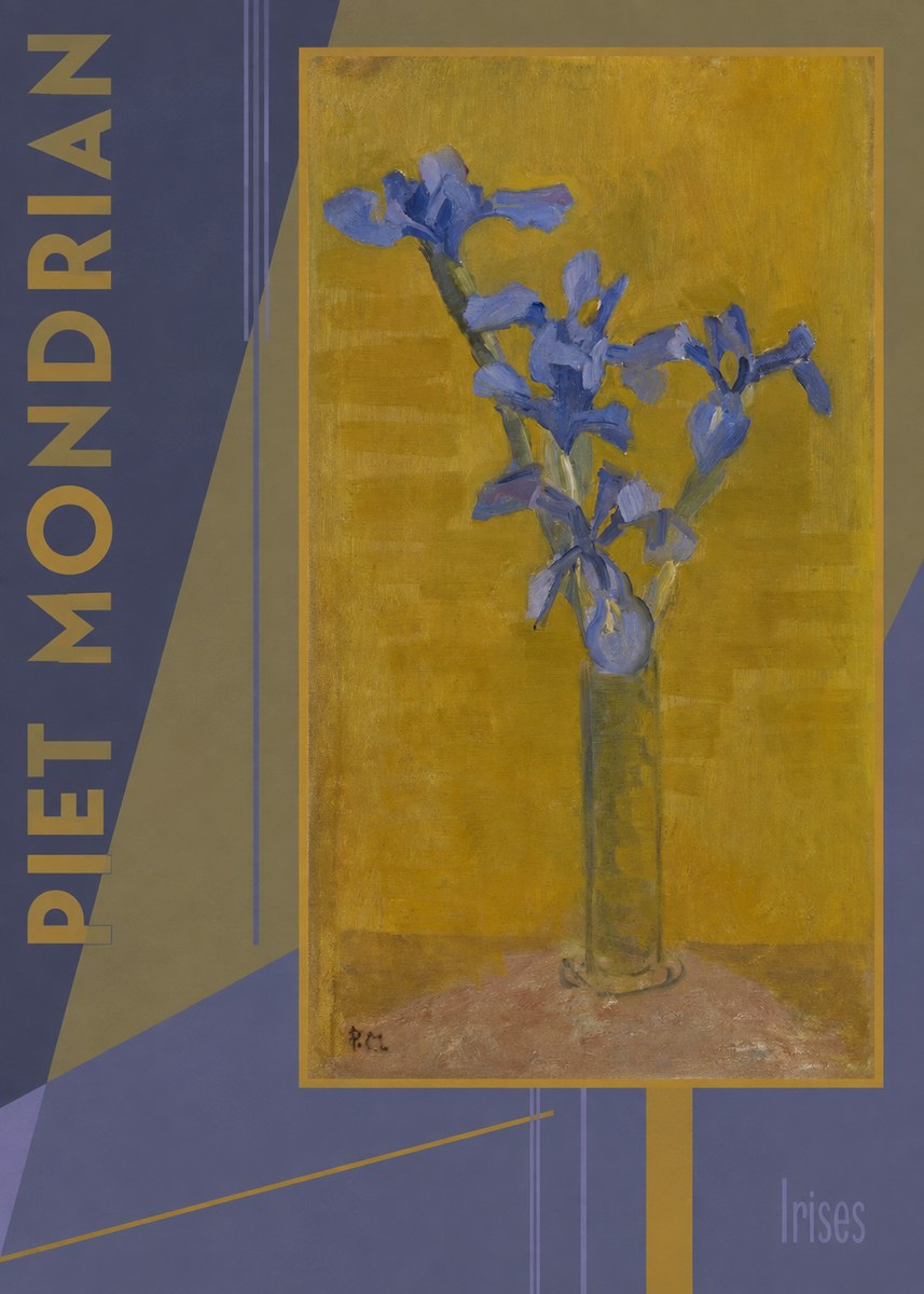 Piet Mondrian Irises No4 - Affiche