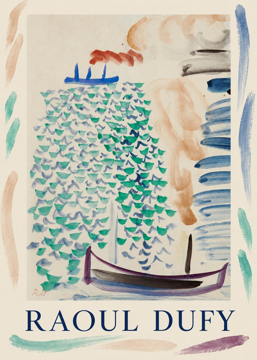 Raoul Dufy Boats on the Water No1 - Affiche