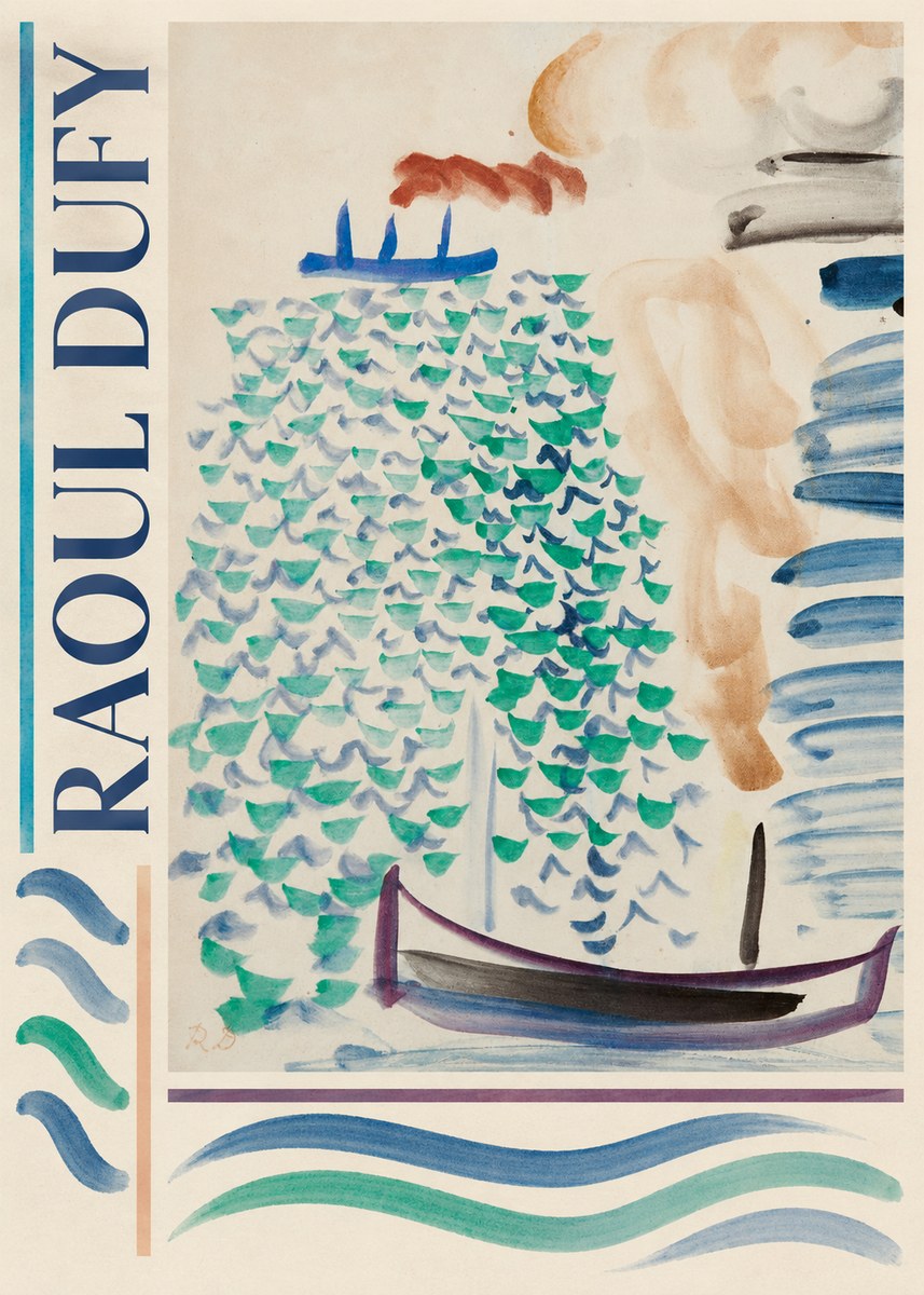 Raoul Dufy Boats on the Water No2 - Affiche