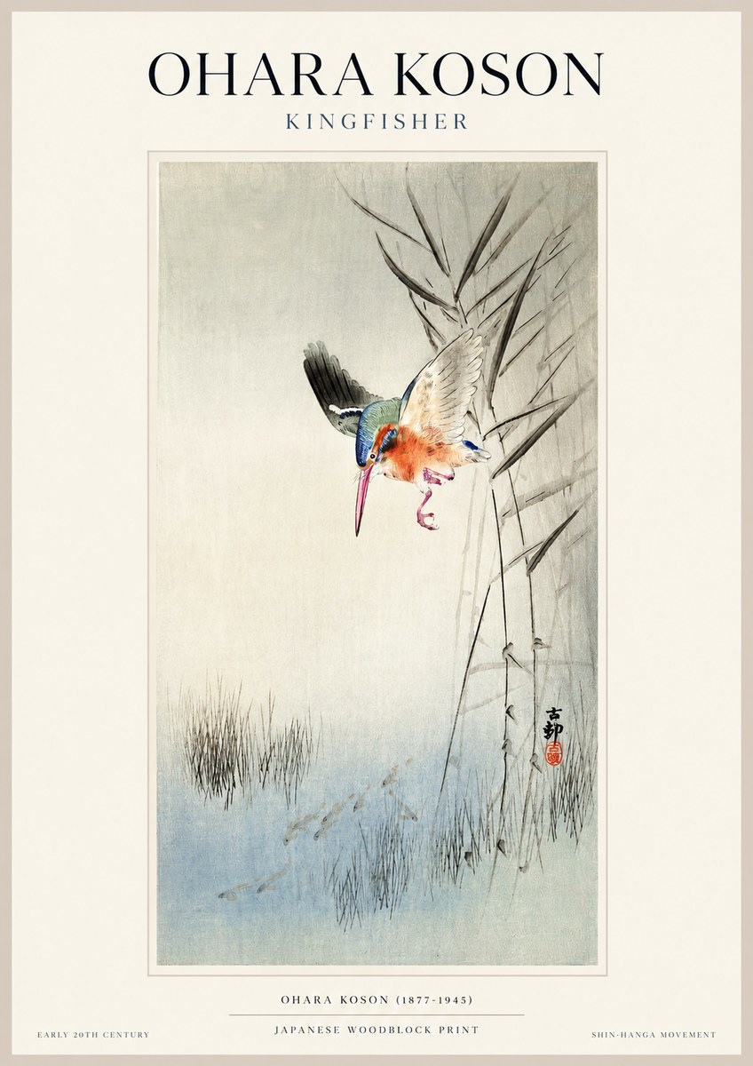 Ohara Koson Kingfisher No1 - Affiche