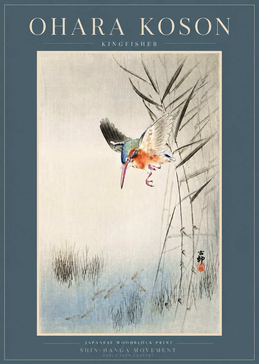Ohara Koson Kingfisher No3 - Affiche