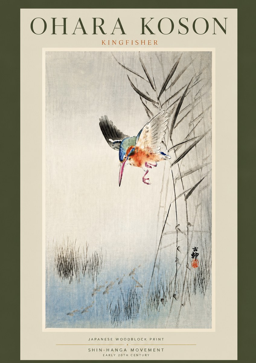 Ohara Koson Kingfisher No5 - Affiche