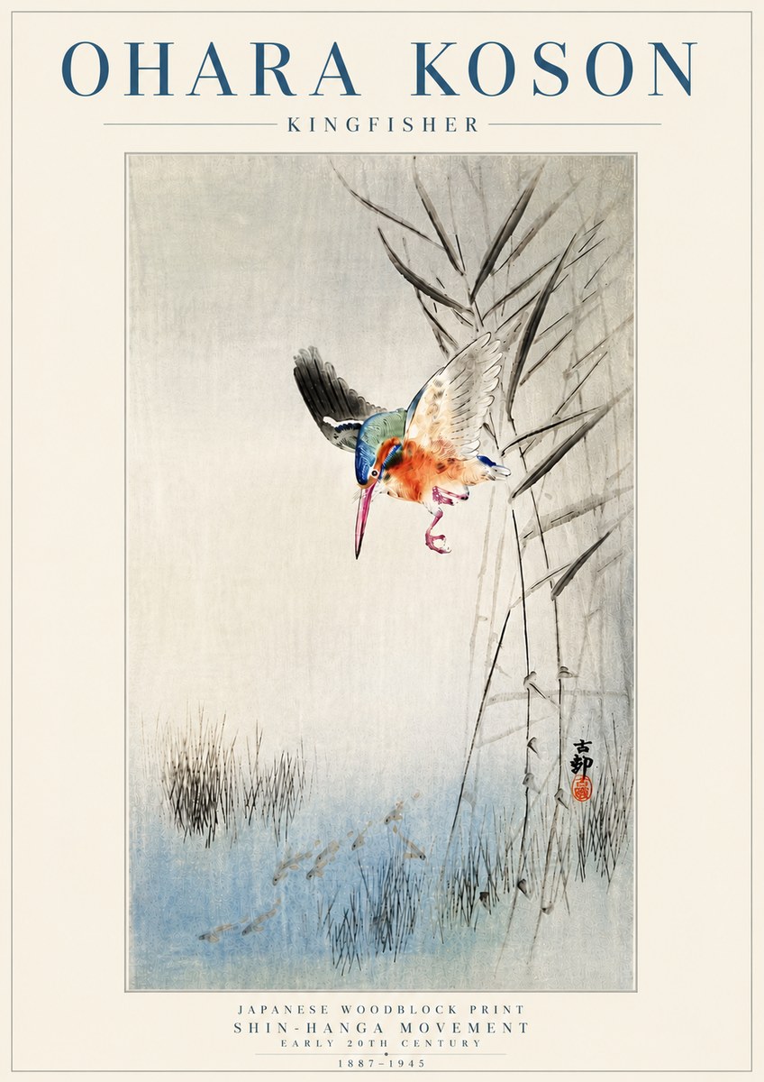Ohara Koson Kingfisher No6 - Affiche
