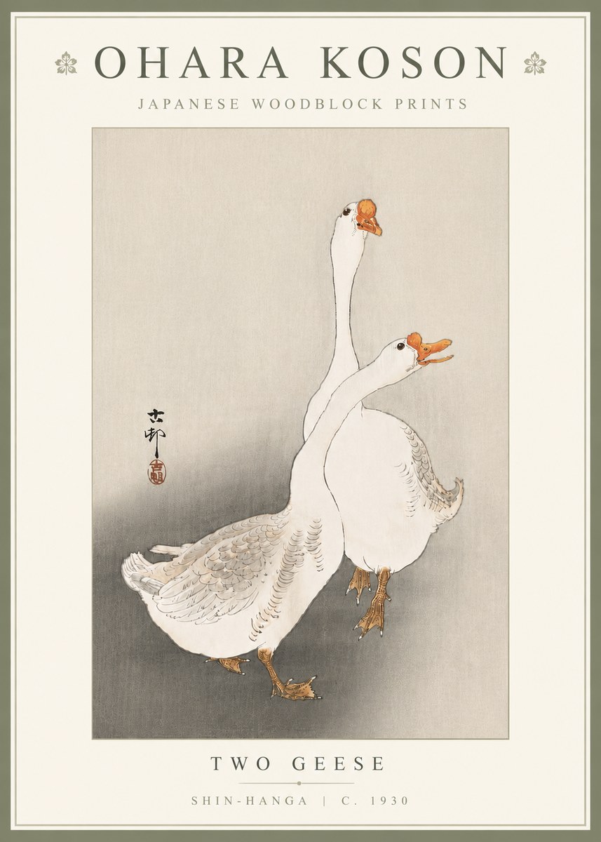 Ohara Koson Two Geese No5 - Affiche