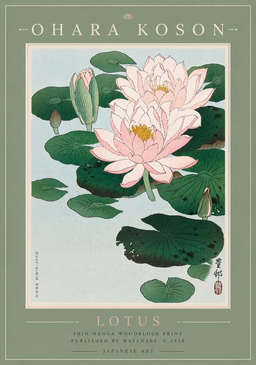 Ohara Koson Lotus I No6 - Affiche