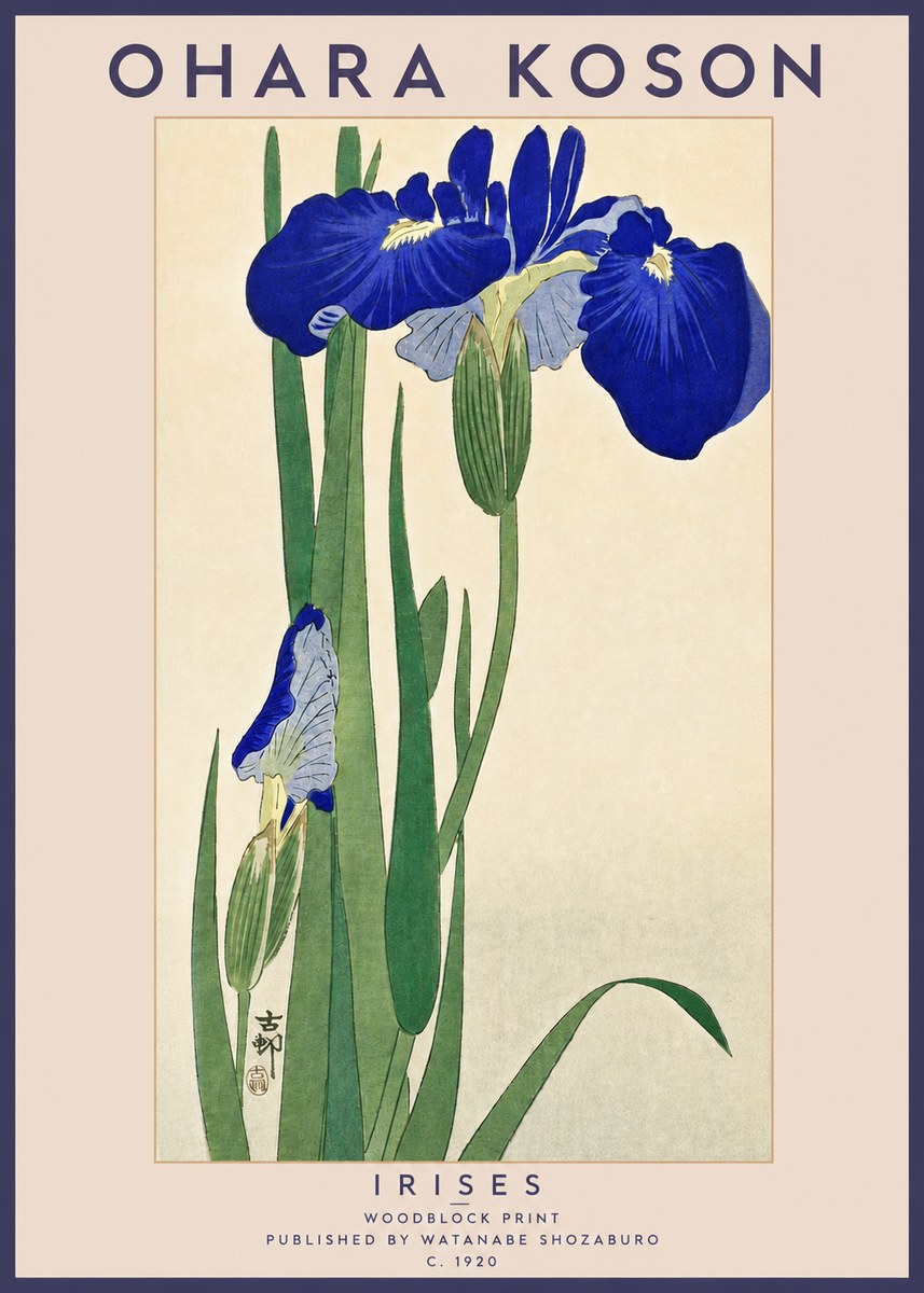 Ohara Koson Irises I No4 - Affiche