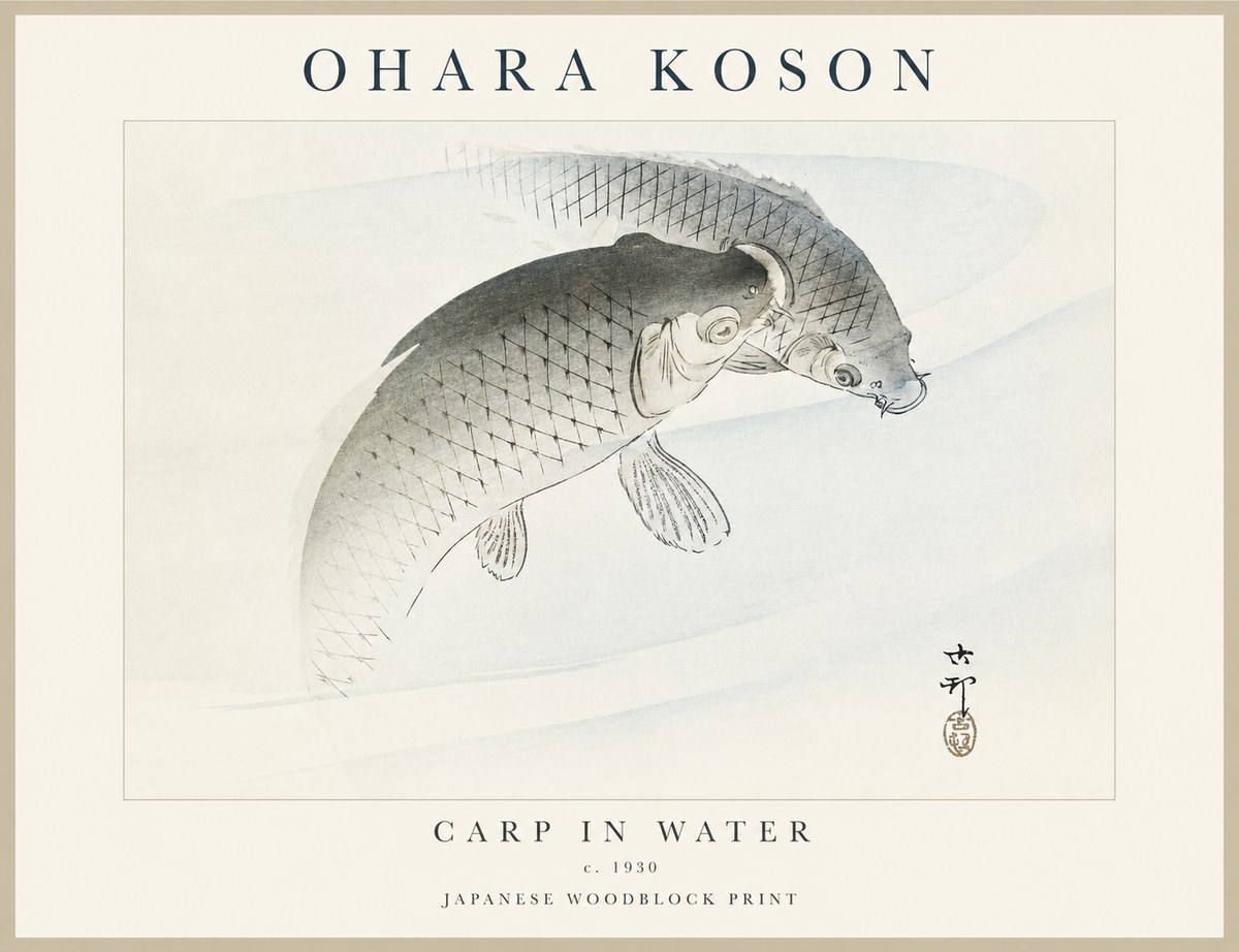 Ohara Koson Carp in Water No1 - Affiche