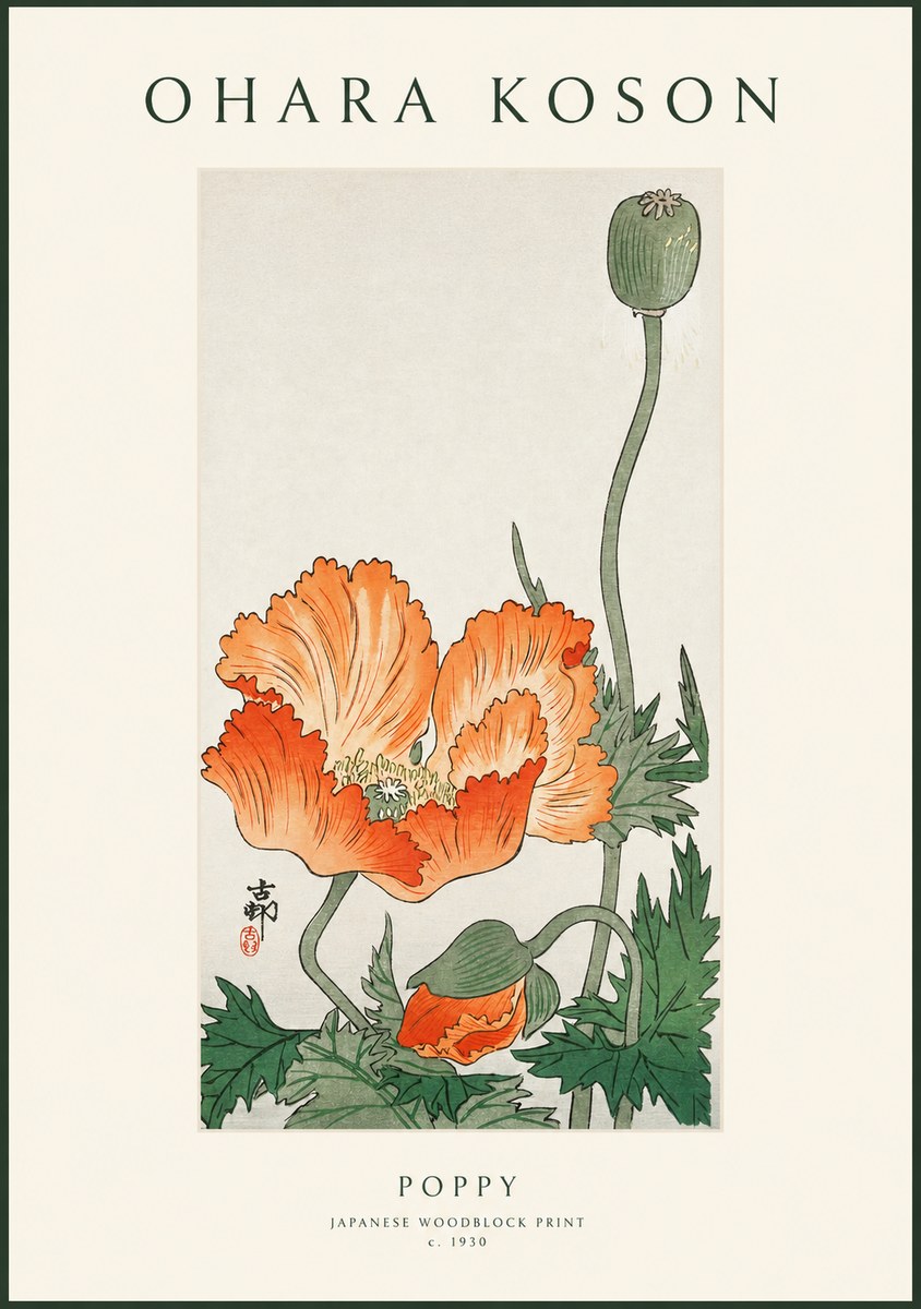 Ohara Koson Poppy No1 - Affiche