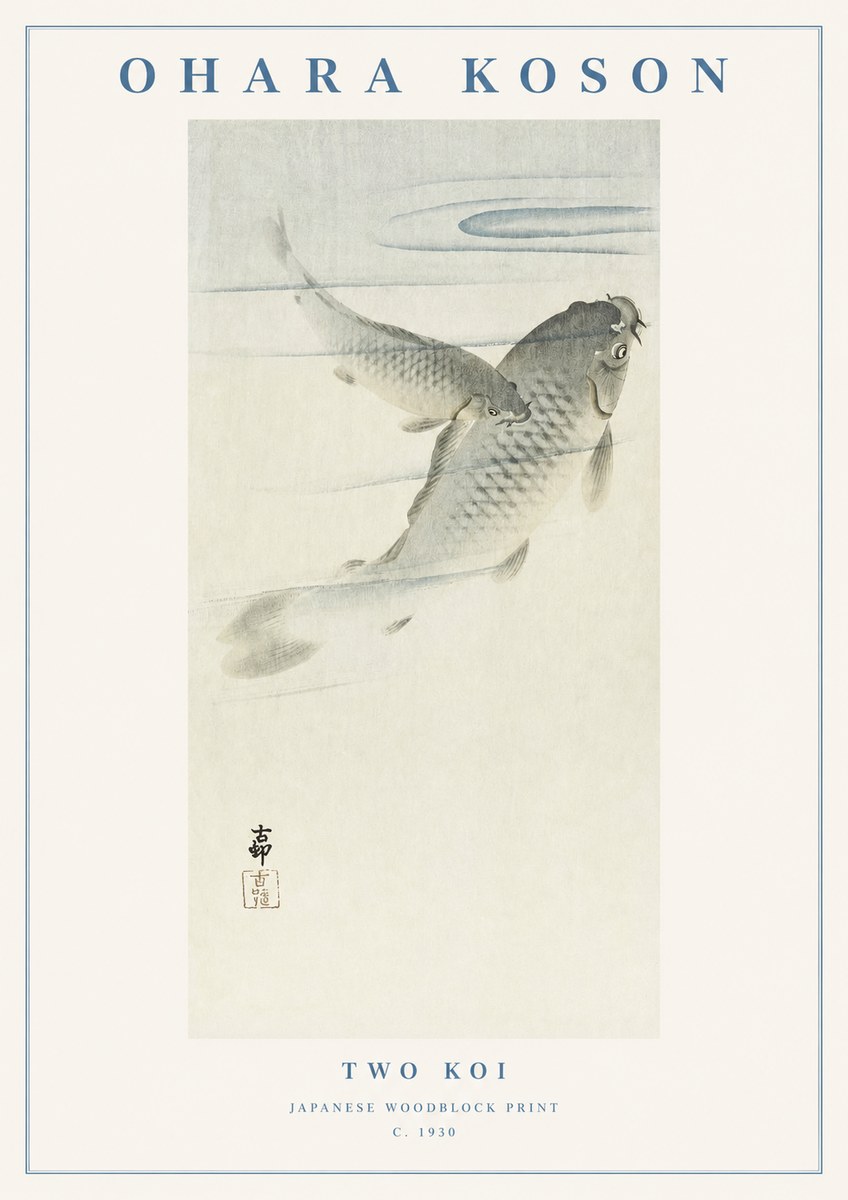 Ohara Koson Two Koi I No1 - Affiche