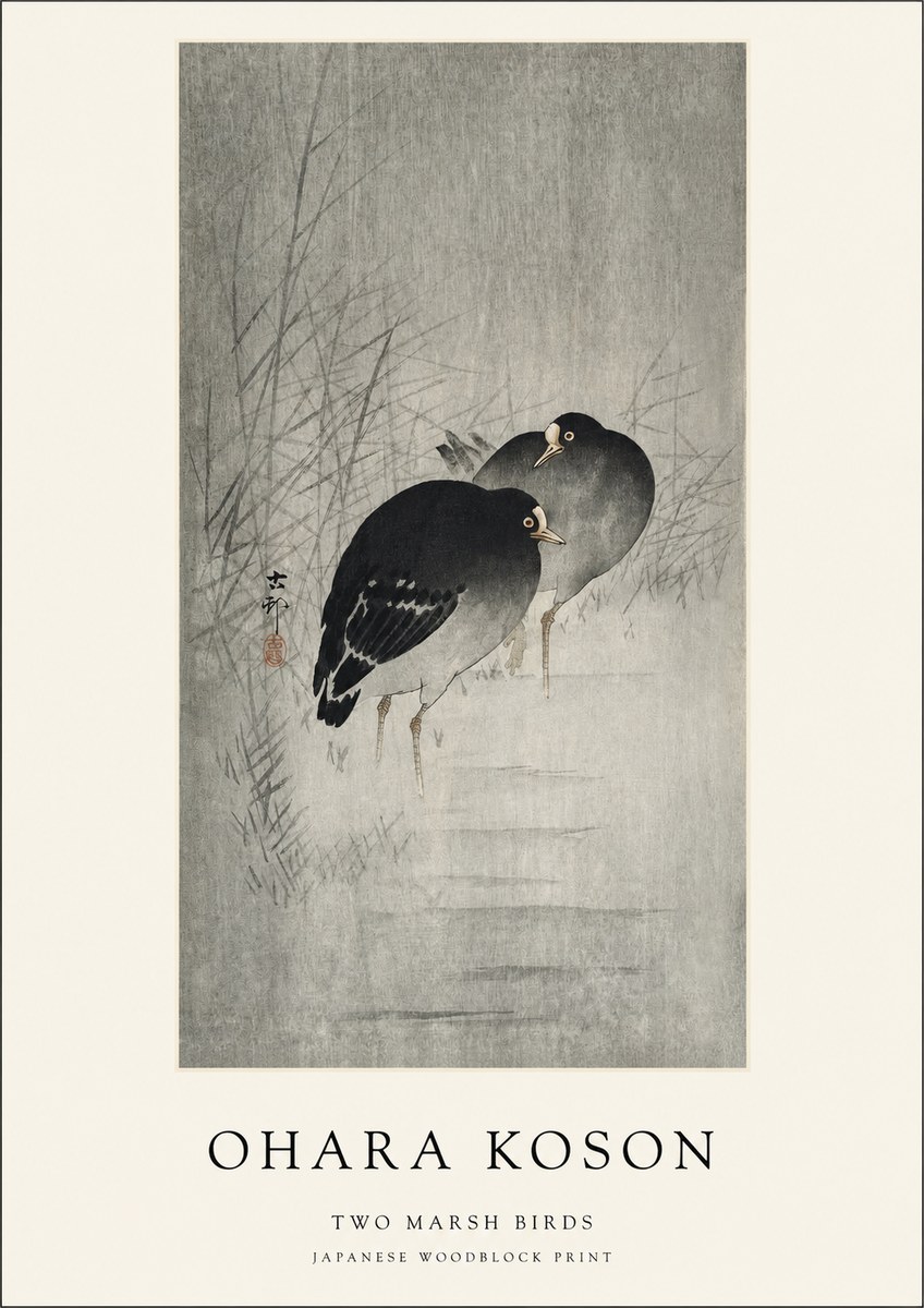 Ohara Koson Two Marsh Birds No1 - Affiche