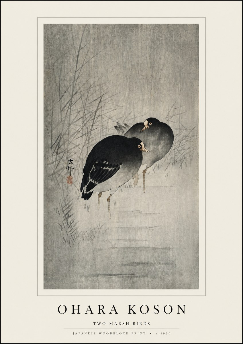 Ohara Koson Two Marsh Birds No3 - Affiche