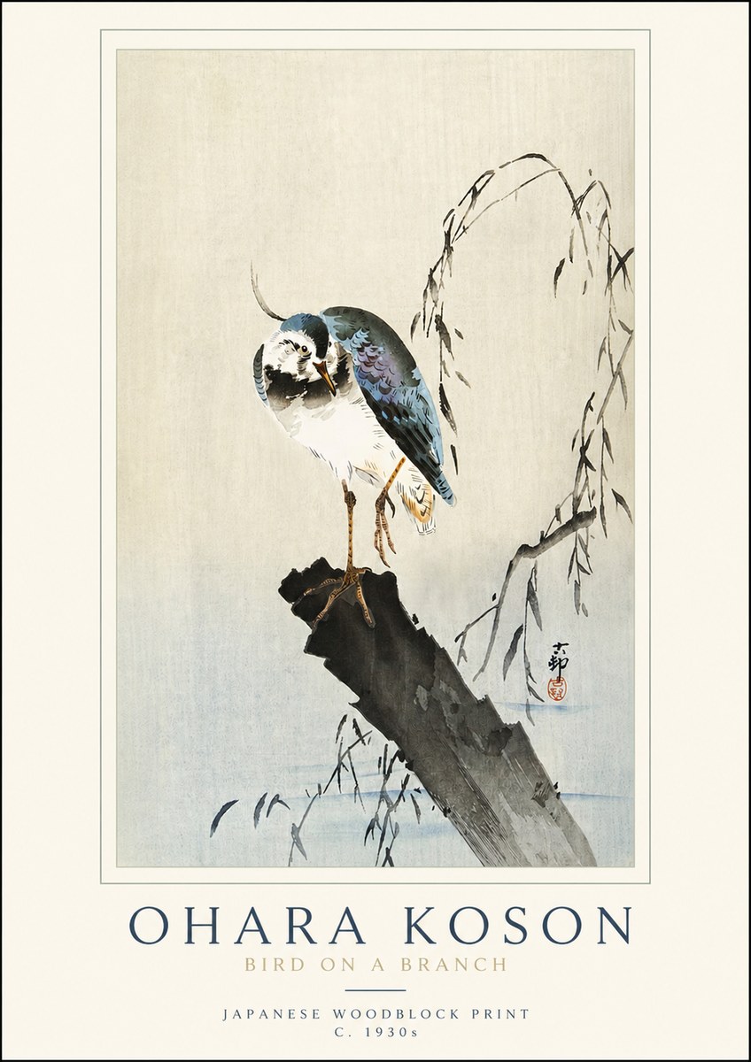Ohara Koson Bird on a Branch III No3 - Affiche