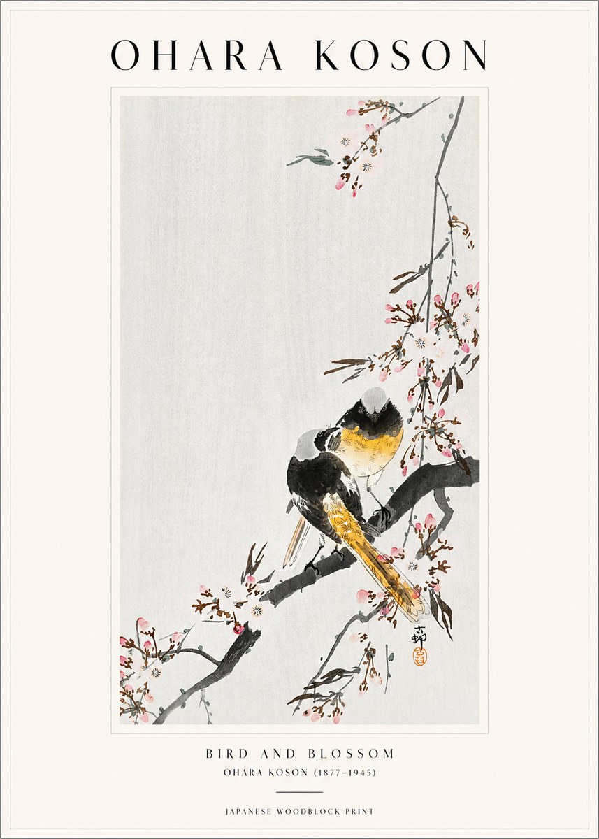 Ohara Koson Bird and Blossom No1 - Affiche