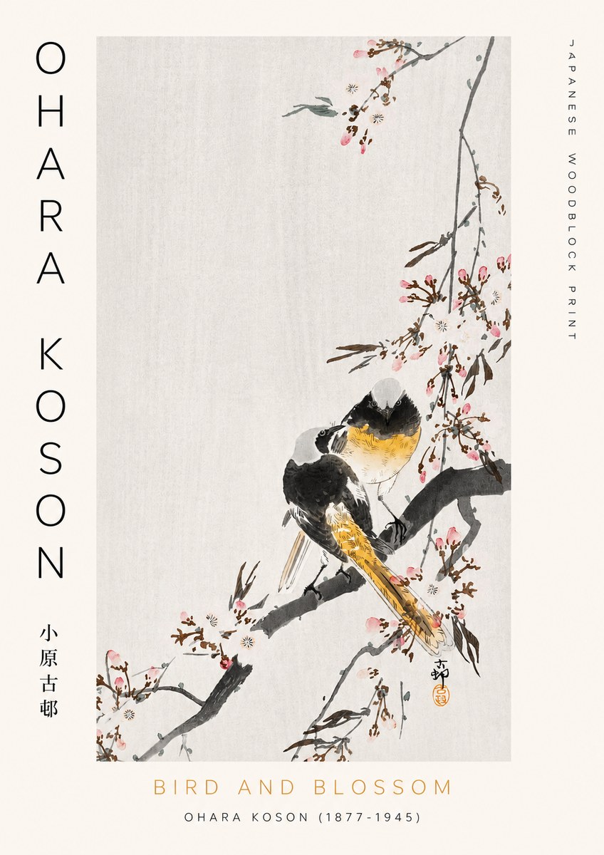 Ohara Koson Bird and Blossom No2 - Affiche