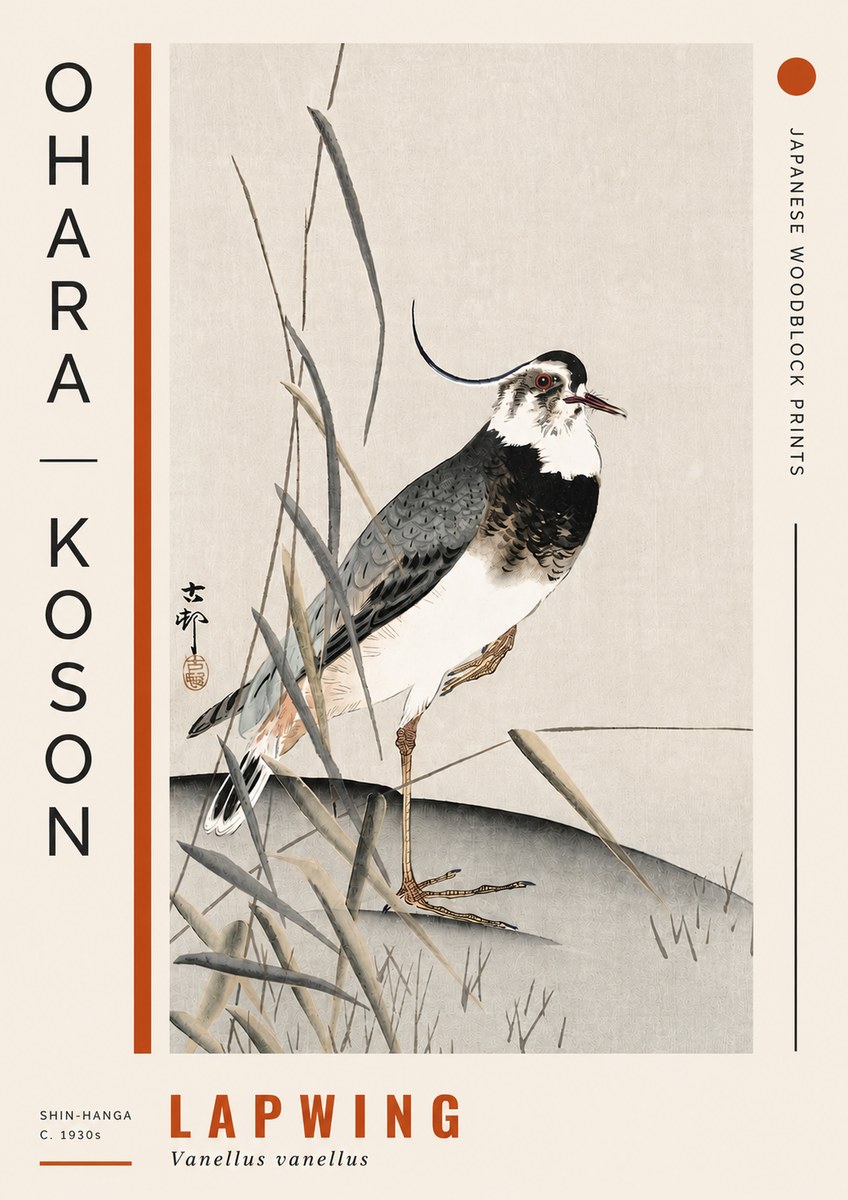 Ohara Koson Lapwing No4 - Affiche
