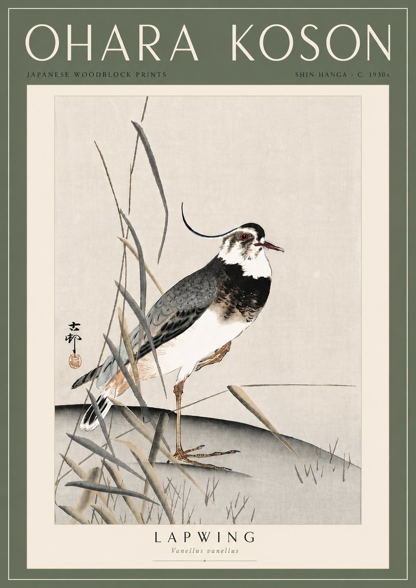 Ohara Koson Lapwing No6 - Affiche