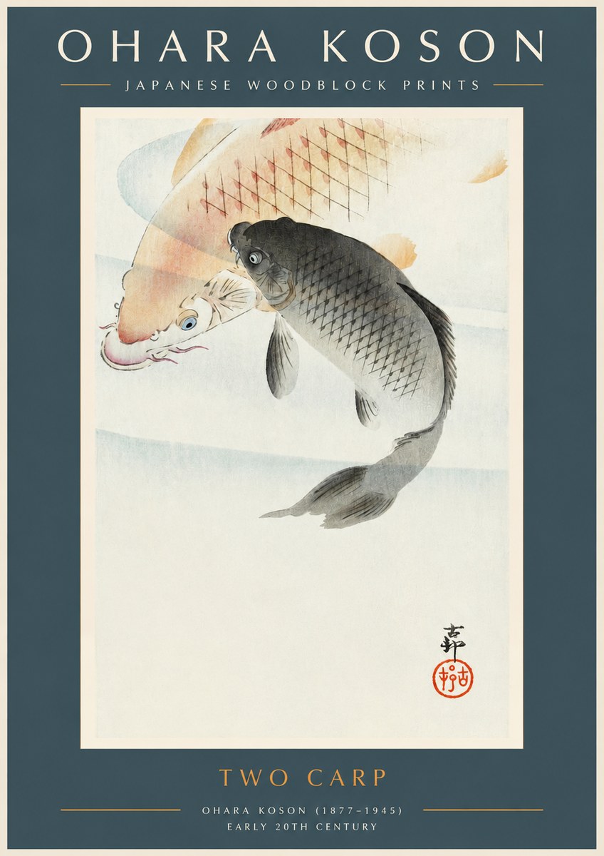 Ohara Koson Two Carp No2 - Affiche