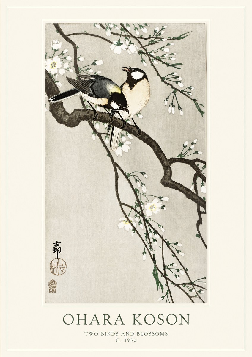 Ohara Koson Two Birds and Blossoms II No1 - Affiche