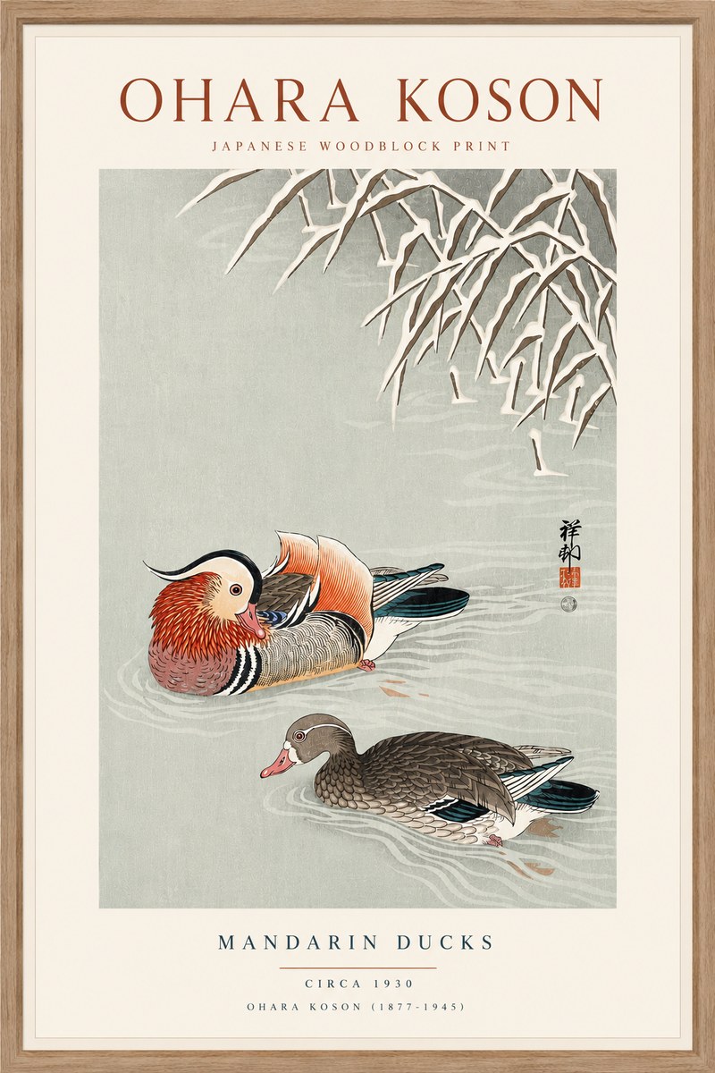 Ohara Koson Mandarin Ducks No6 - Affiche