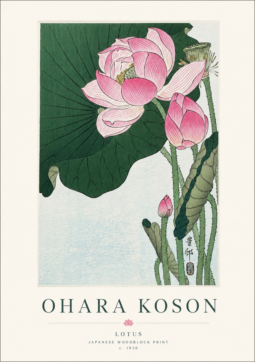 Ohara Koson Lotus II No1 - Affiche
