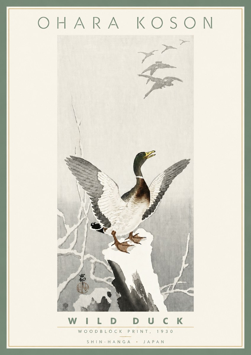 Ohara Koson Wild Duck No4 - Affiche