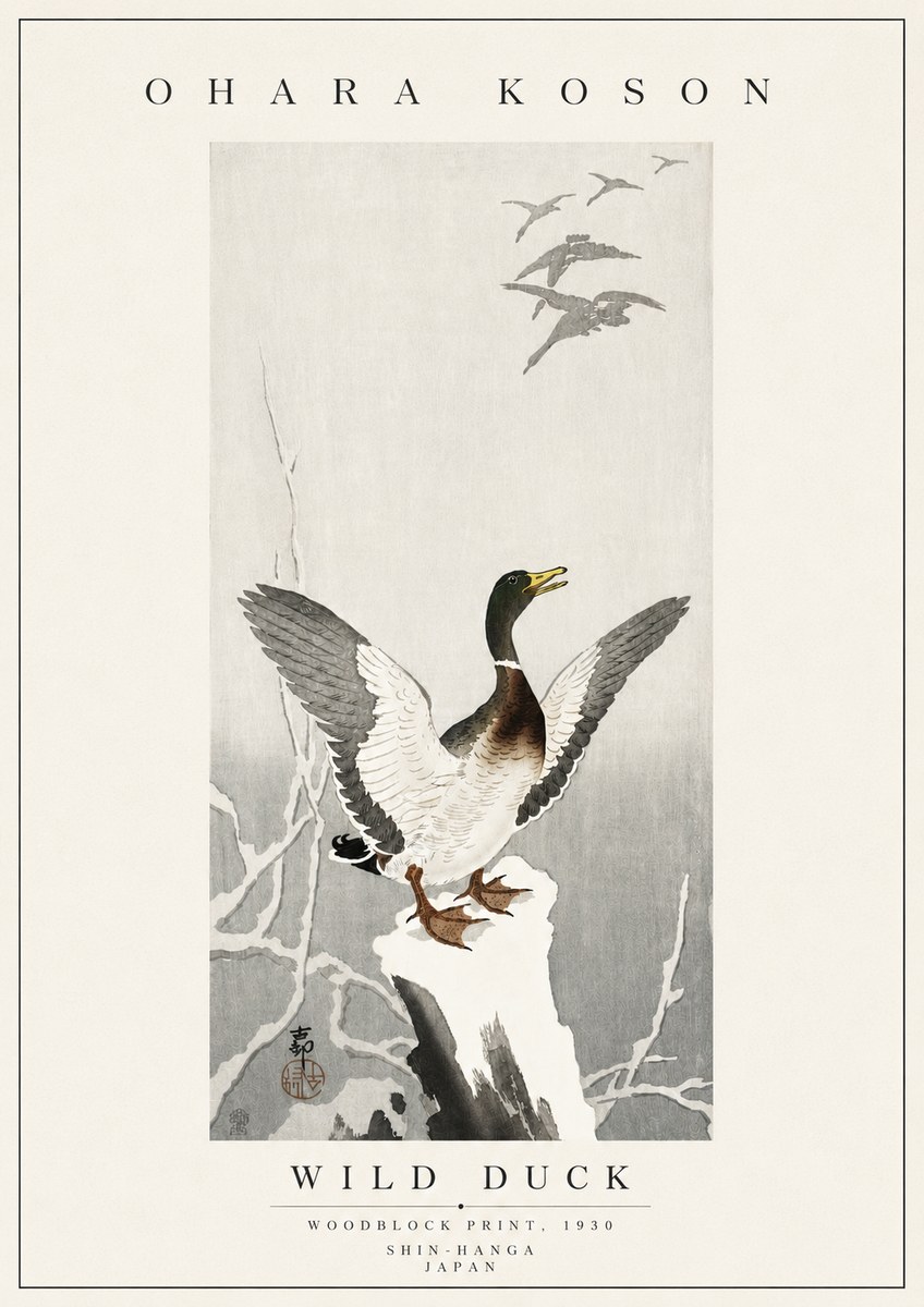 Ohara Koson Wild Duck No5 - Affiche