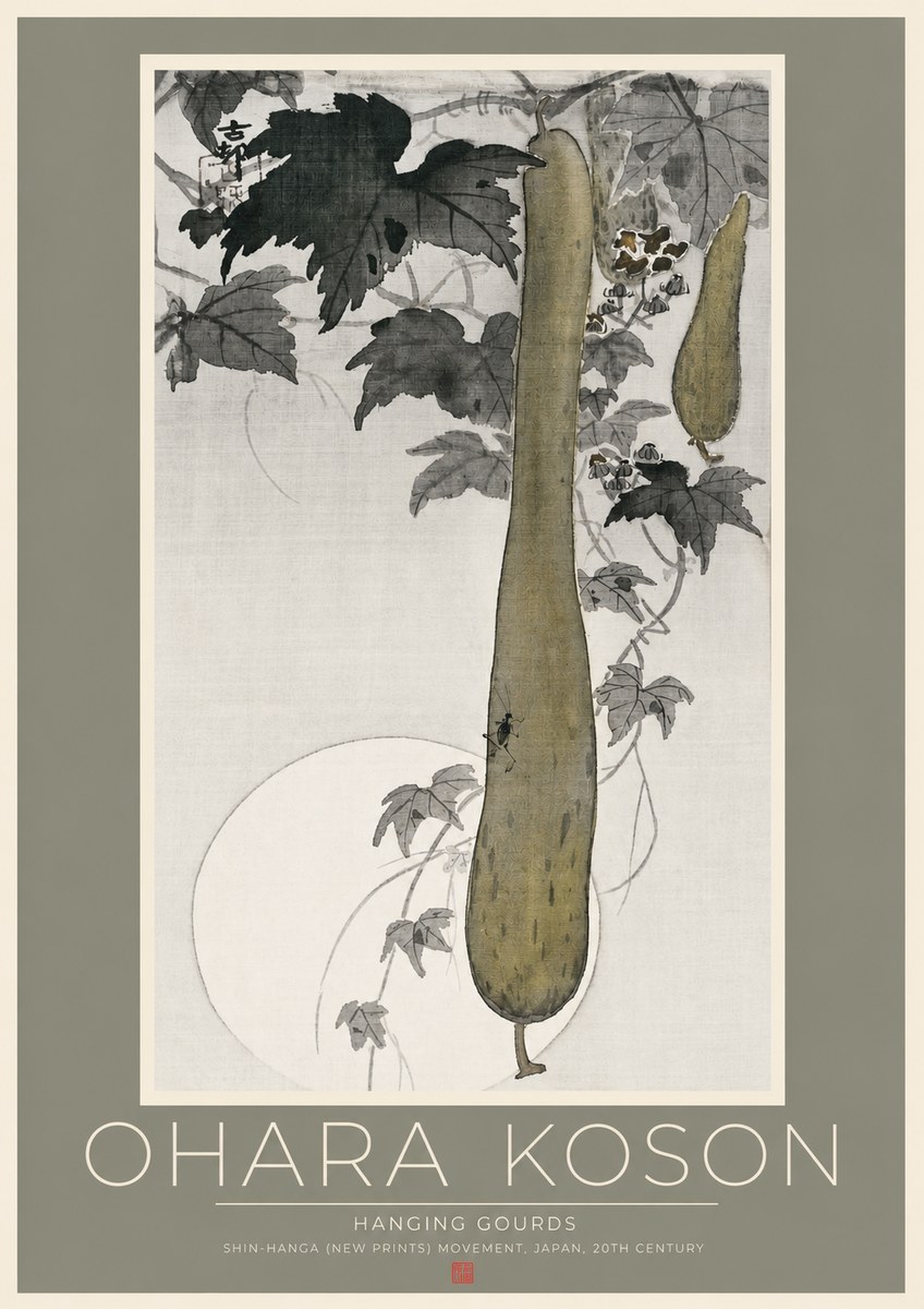 Ohara Koson Hanging Gourds No2 - Affiche