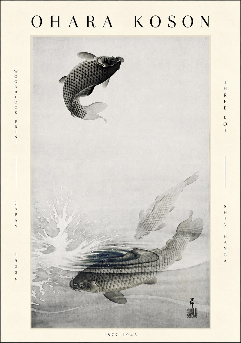 Ohara Koson Three Koi No3 - Affiche