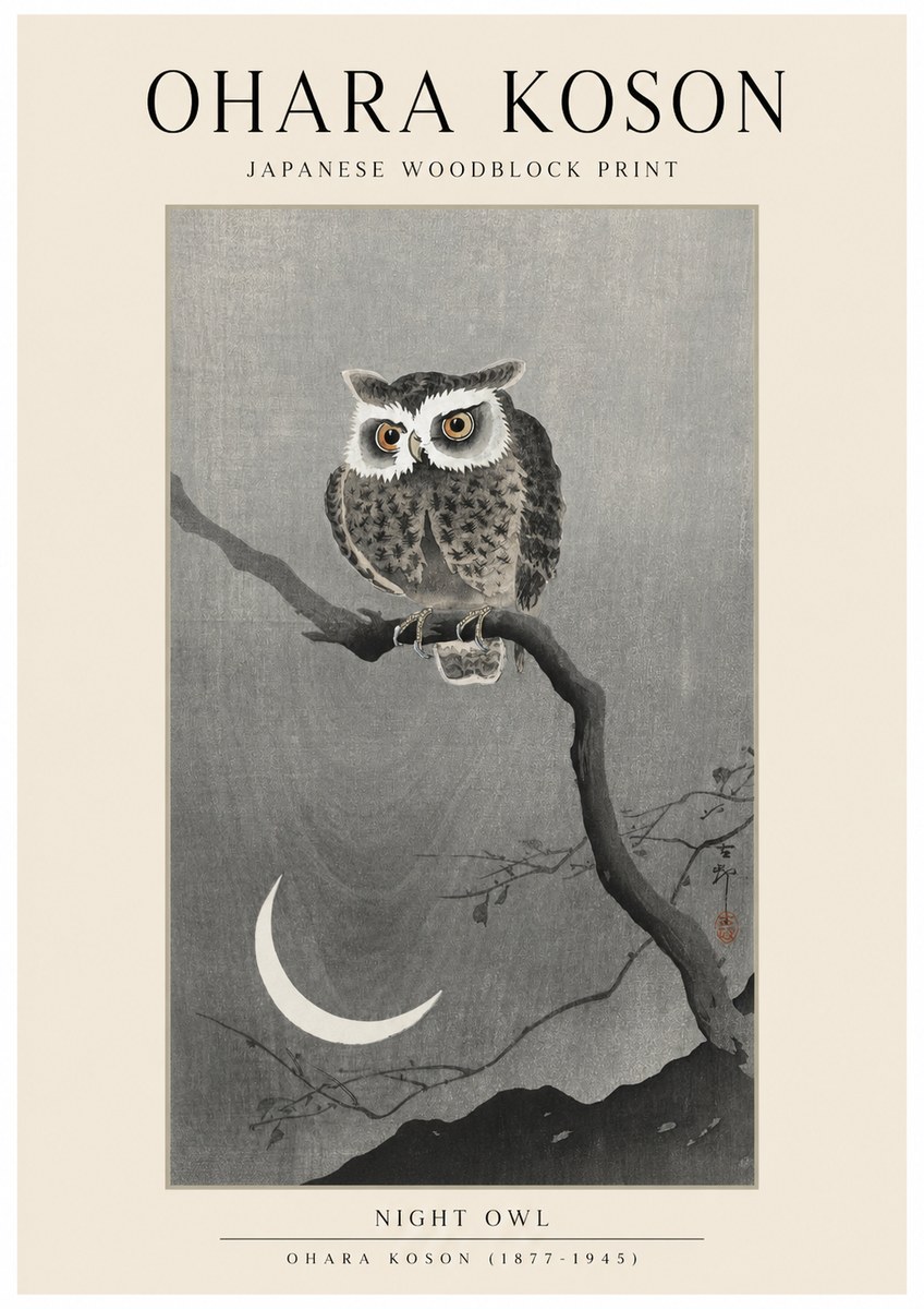 Ohara Koson Night Owl No1 - Affiche