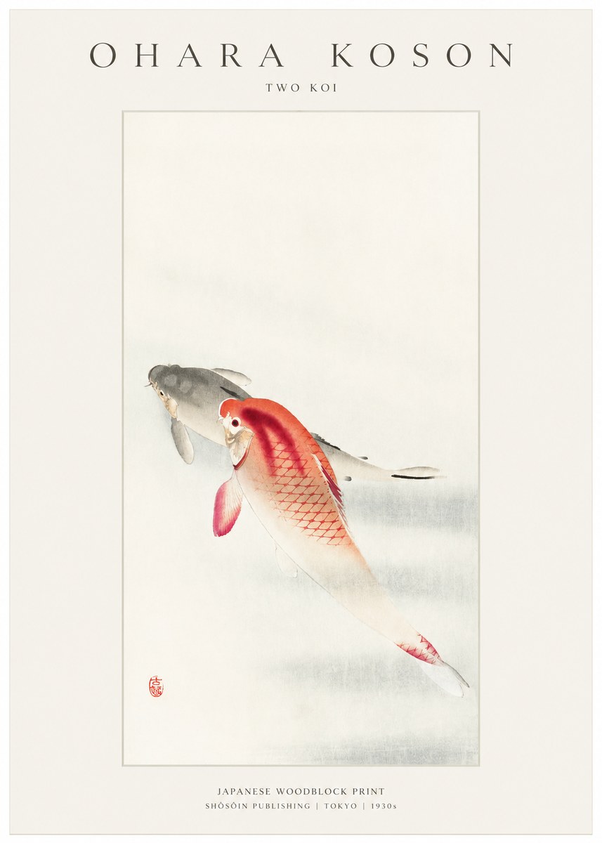 Ohara Koson Two Koi II No1 - Affiche
