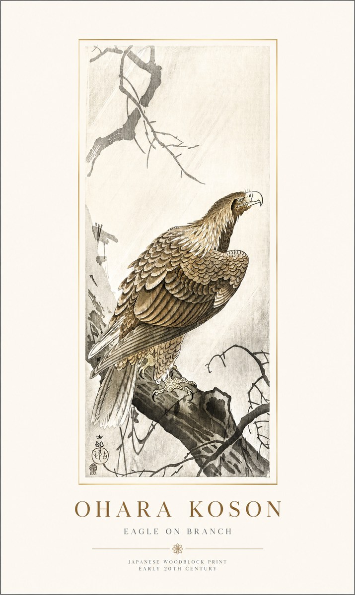Ohara Koson Eagle on Branch No1 - Affiche