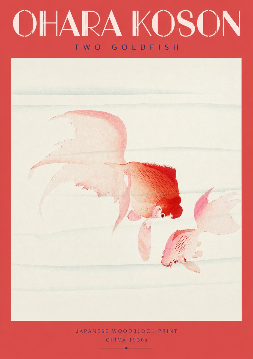 Ohara Koson Two Goldfish No2 - Affiche