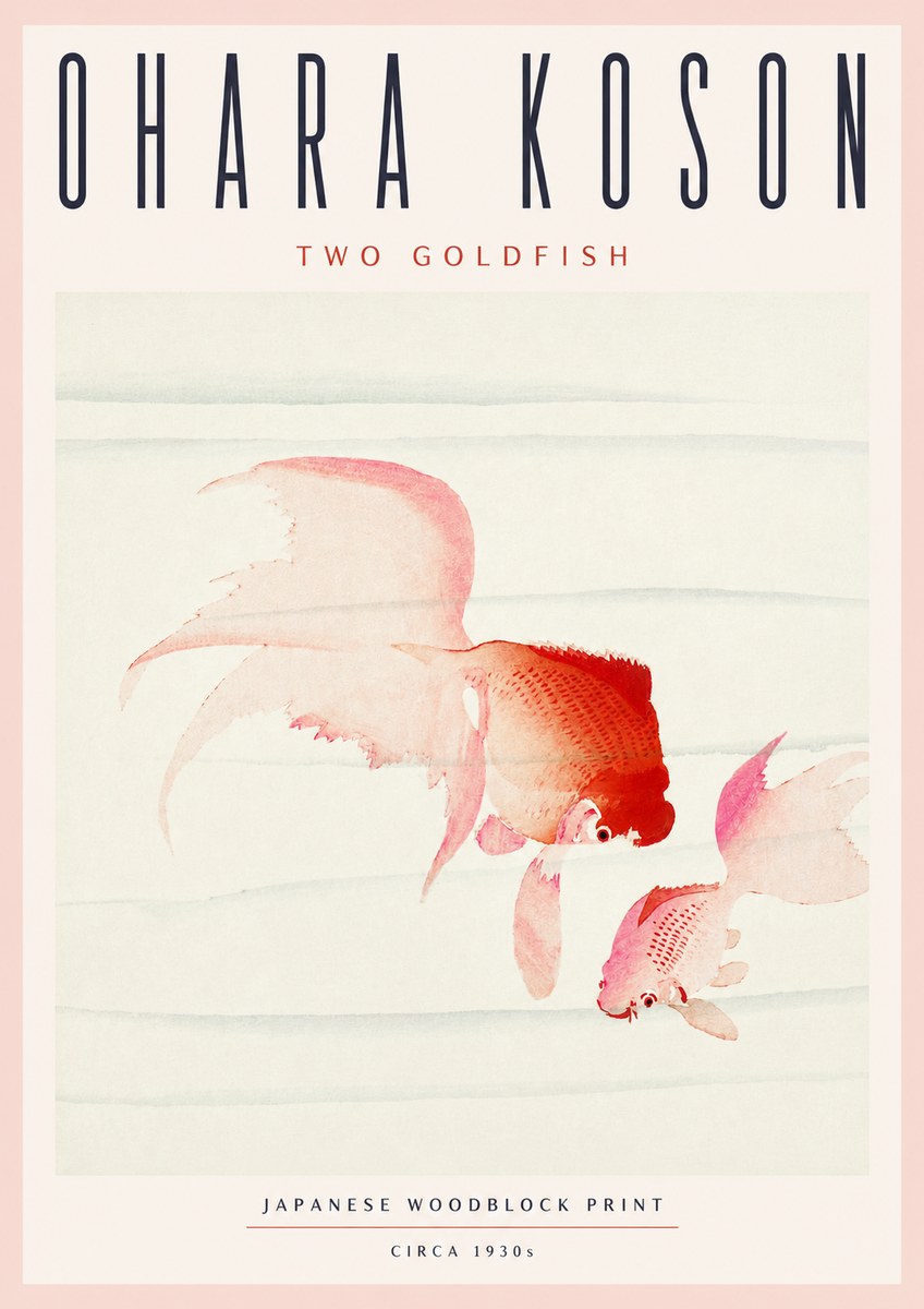 Ohara Koson Two Goldfish No4 - Affiche